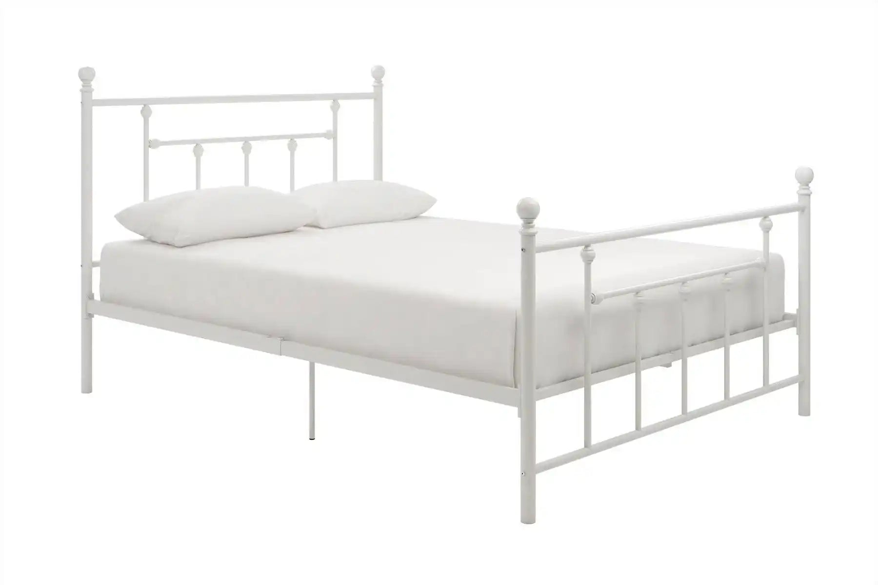 Manila UK Double Bed (USA Full Size) in White Metal by Dorel - Price Crash Furniture