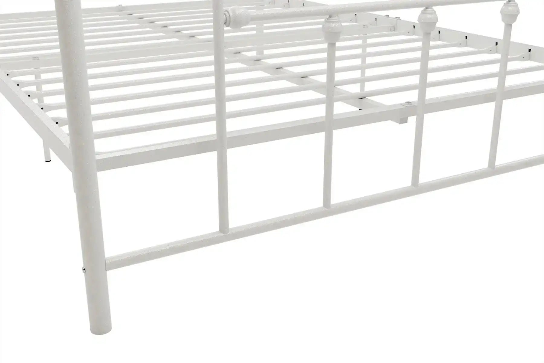 Manila UK Double Bed (USA Full Size) in White Metal by Dorel - Price Crash Furniture