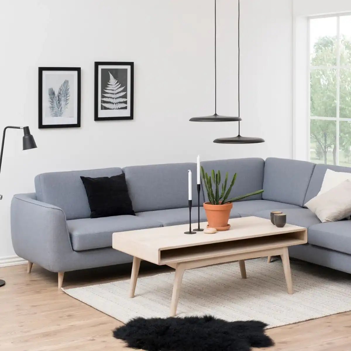 Marte Coffee Table With Open Shelf In White Oak - Price Crash Furniture