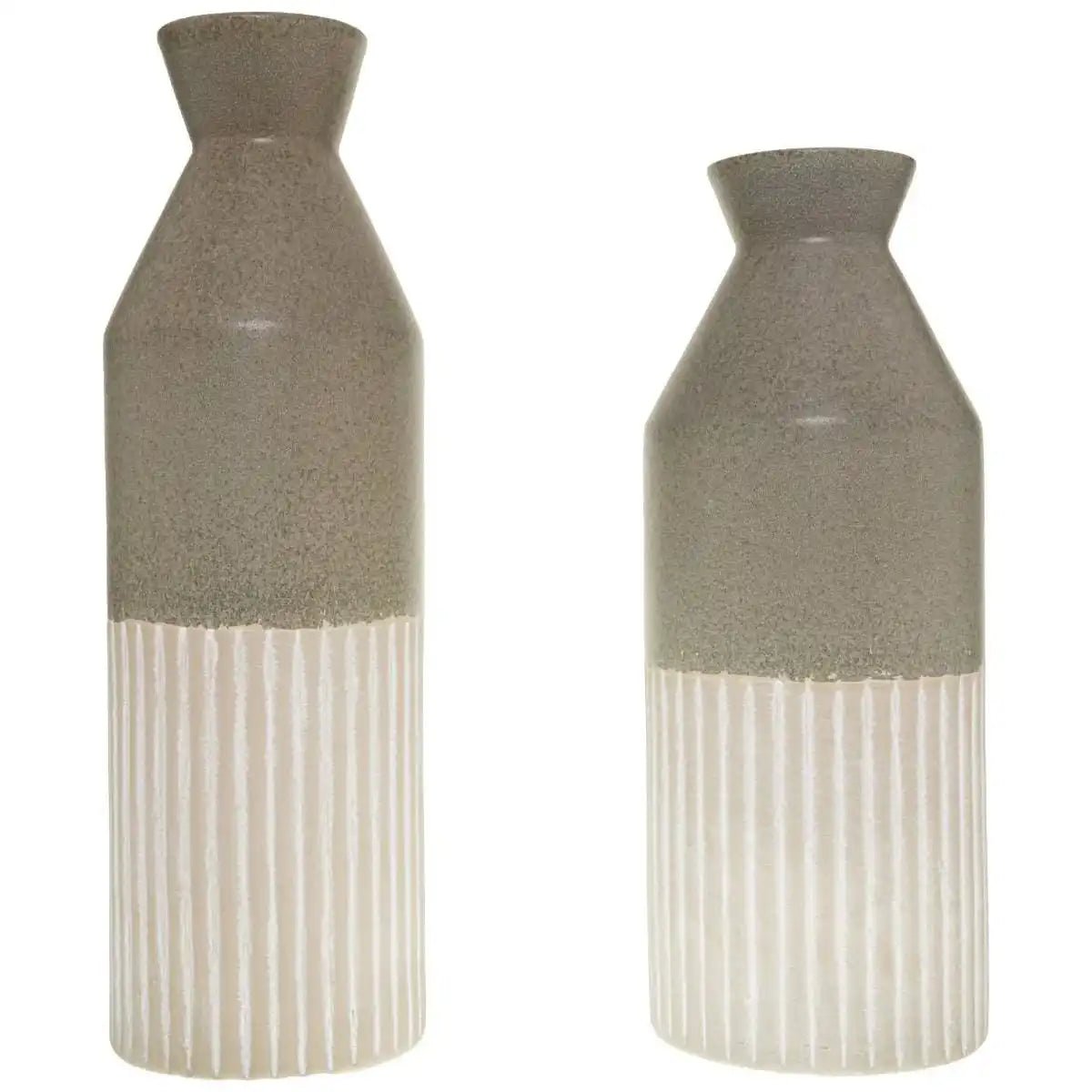 Mason Collection Grey Ceramic Ellipse Tall Vase - Price Crash Furniture
