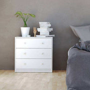 May 3 Drawer Chest of Drawers in Grey - Price Crash Furniture