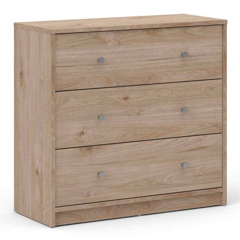 May Chest of 3 Drawers in Jackson Hickory Oak Effect - Price Crash Furniture