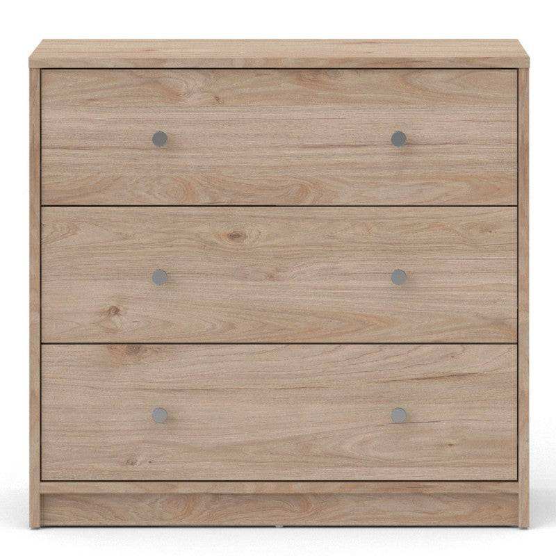 May Chest of 3 Drawers in Jackson Hickory Oak Effect - Price Crash Furniture