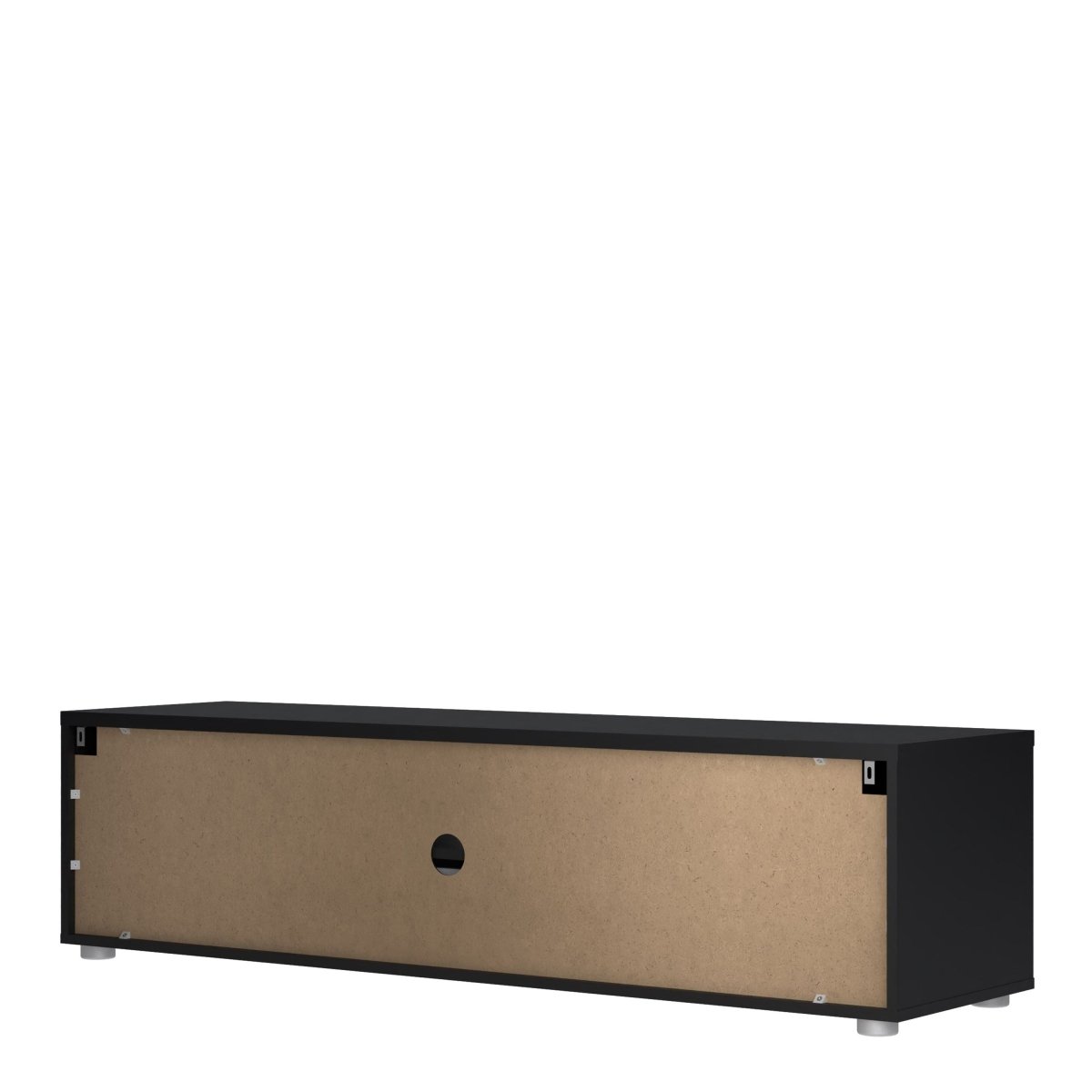 Media TV Cabinet with 2 Doors And 1 Drawer In Black - Price Crash Furniture