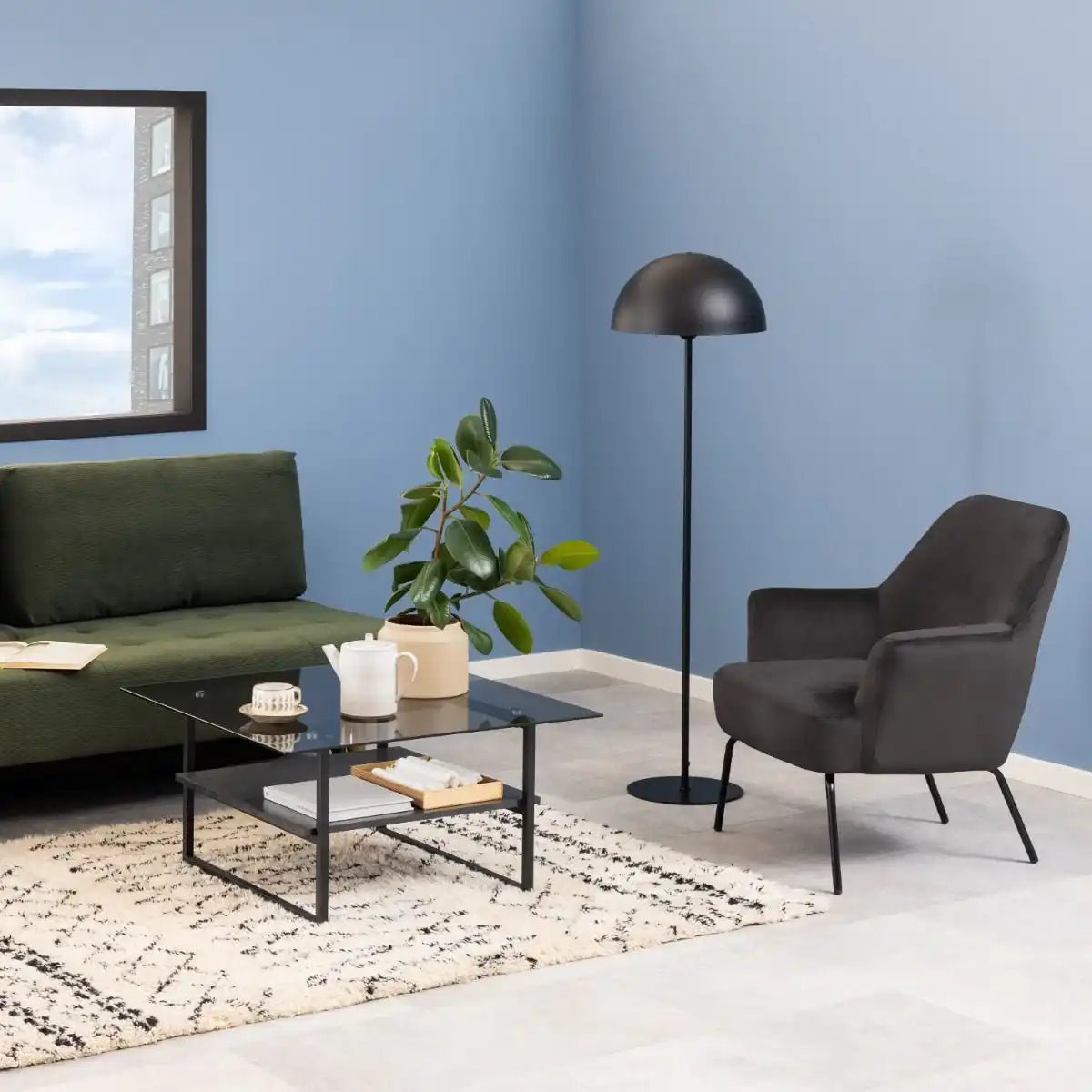 Melissa Lounge Accent Chair In Dark Grey - Price Crash Furniture