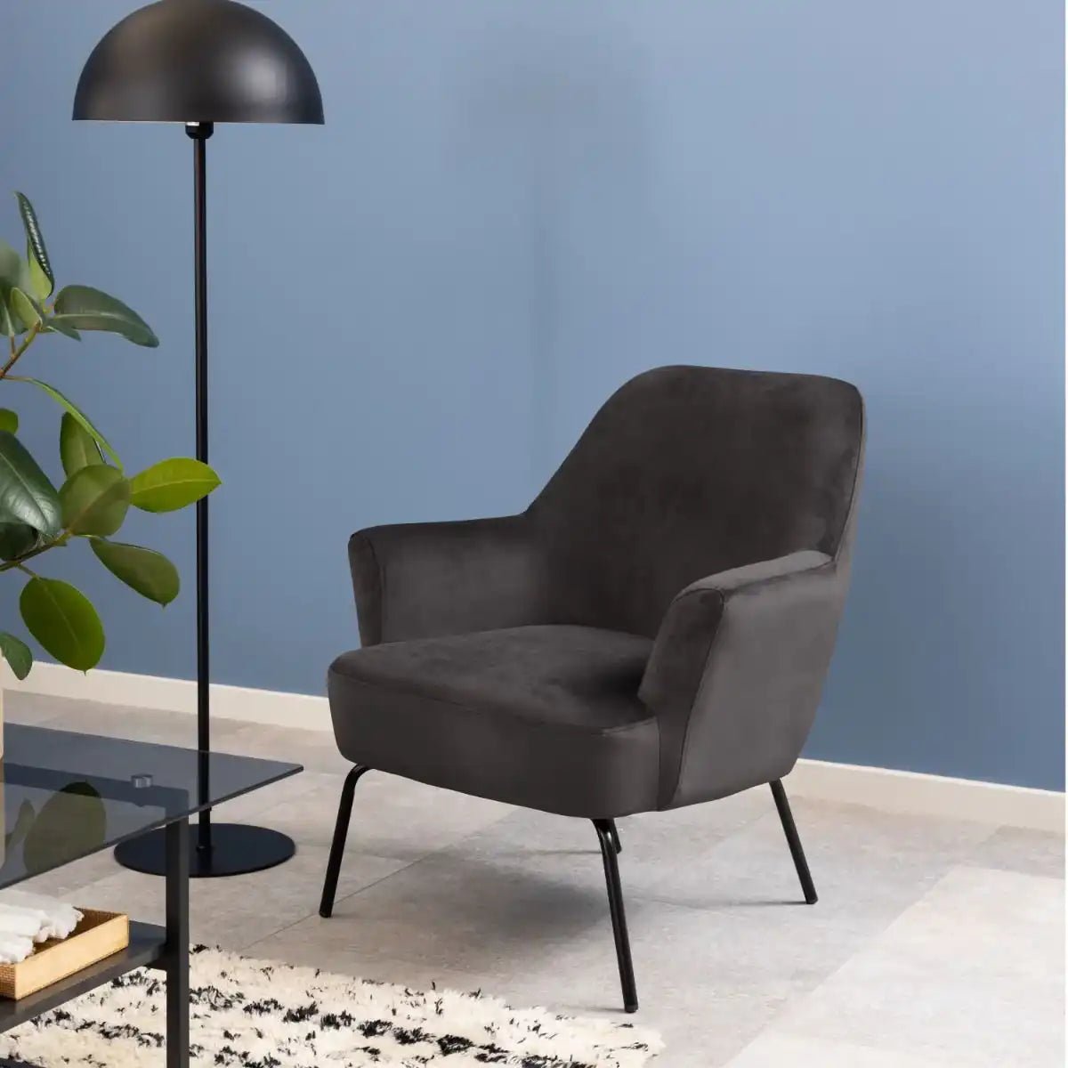 Melissa Lounge Accent Chair In Dark Grey - Price Crash Furniture