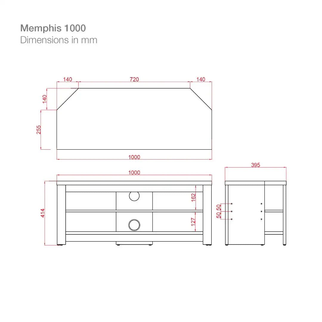 Memphis TV Stand in Black, 1000 mm - Price Crash Furniture