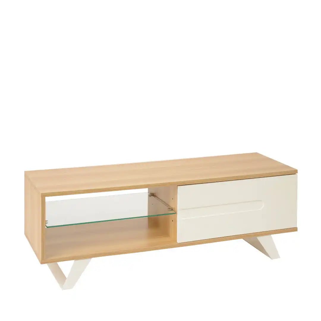 Miami Modern - style TV cabinet in Oak, 1050 mm - Price Crash Furniture