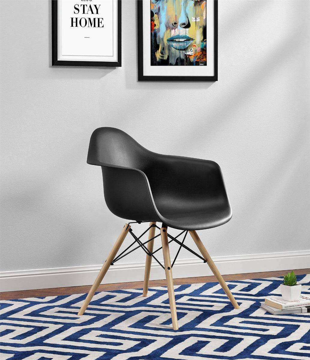 Mid - Century Modern Single Moulded Armchair in Black by Dorel - Price Crash Furniture