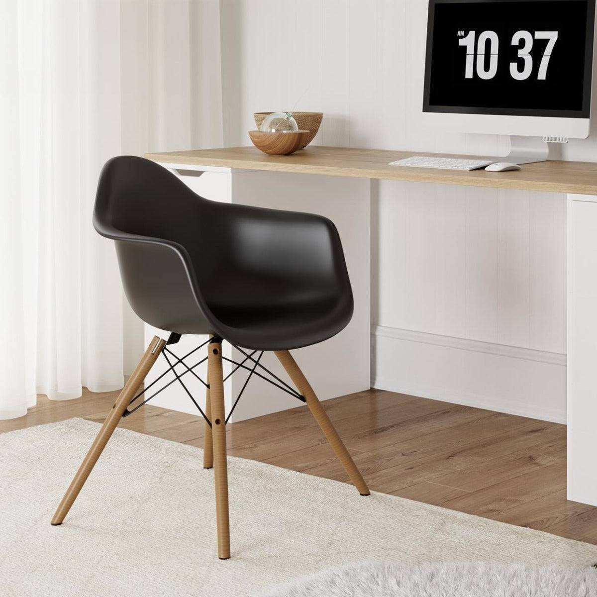 Mid - Century Modern Single Moulded Armchair in Black by Dorel - Price Crash Furniture
