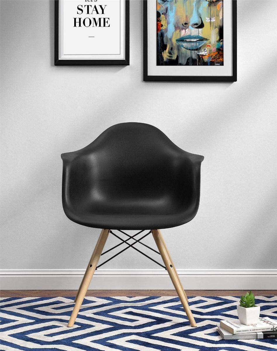 Mid - Century Modern Single Moulded Armchair in Black by Dorel - Price Crash Furniture