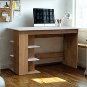 Milan Office / Computer Desk in White and Light Oak - Price Crash Furniture