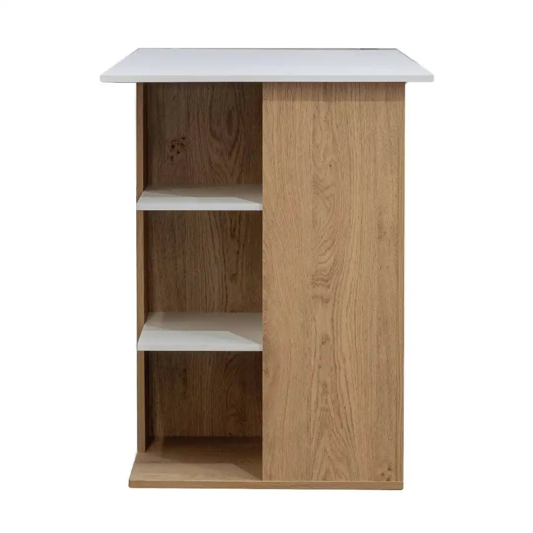 Milan Office / Computer Desk in White and Light Oak - Price Crash Furniture