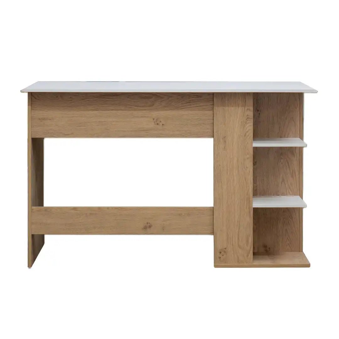 Milan Office / Computer Desk in White and Light Oak - Price Crash Furniture