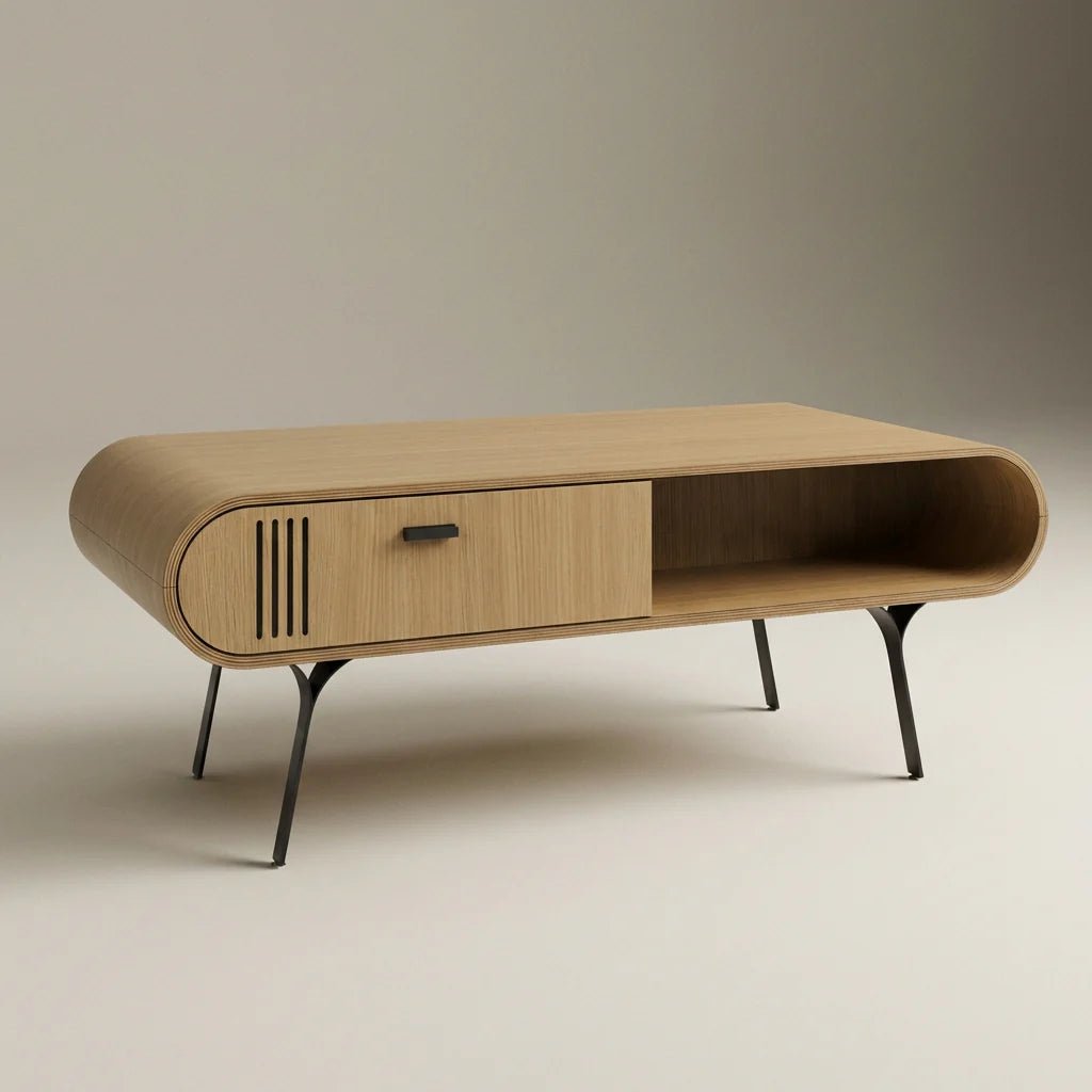 Milano Oak Coffee Table with Storage by Jual Furnishings - Price Crash Furniture