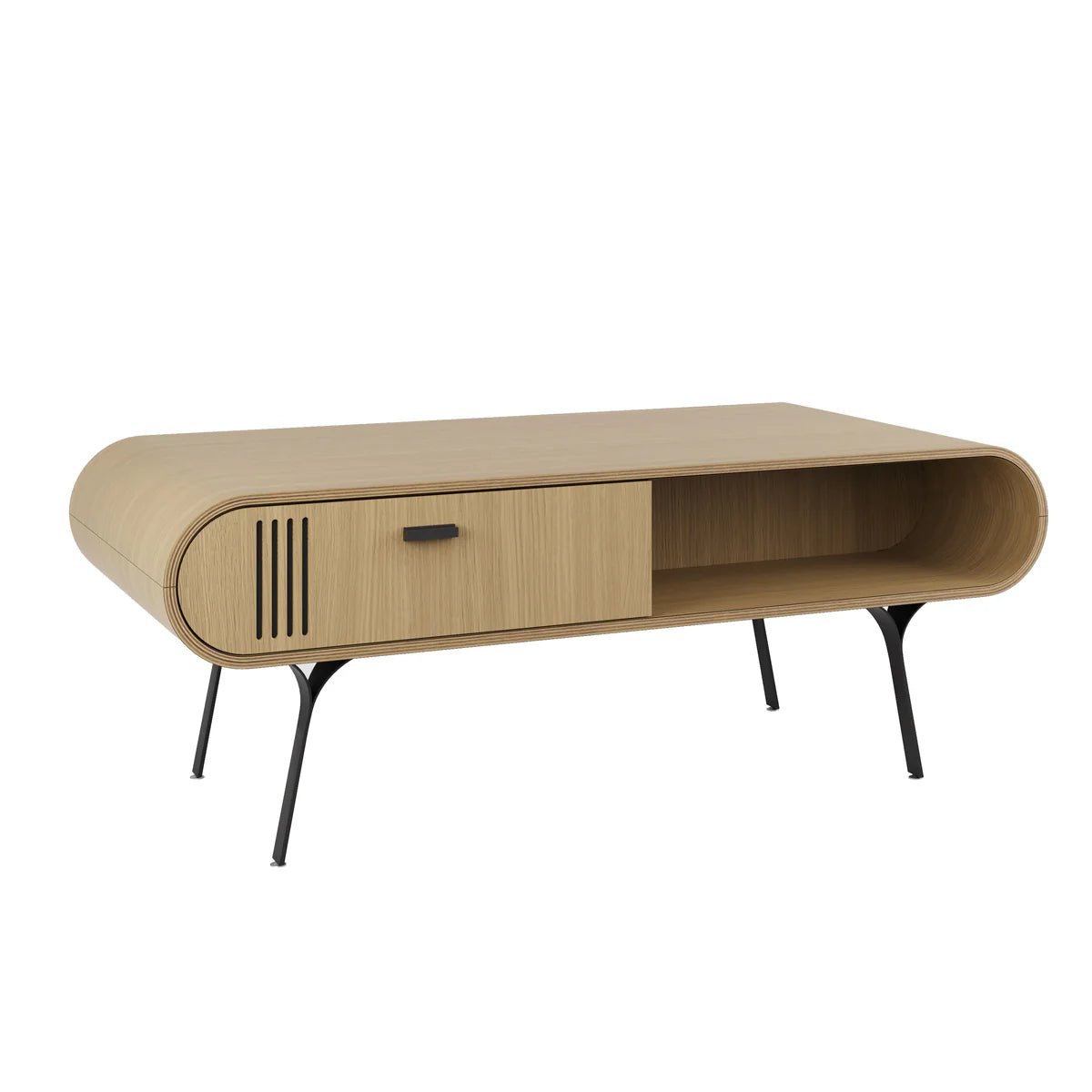 Milano Oak Coffee Table with Storage by Jual Furnishings - Price Crash Furniture