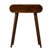 Mini Rounded Mini Chestnut Console Table by Artisan Furniture - Price Crash Furniture