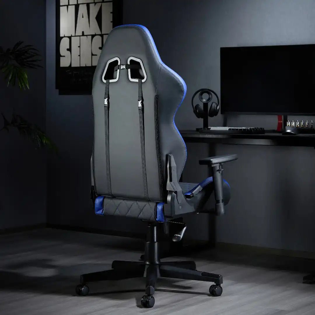 Monaco Ergonomic Gaming Chair - Black and Blue - Price Crash Furniture