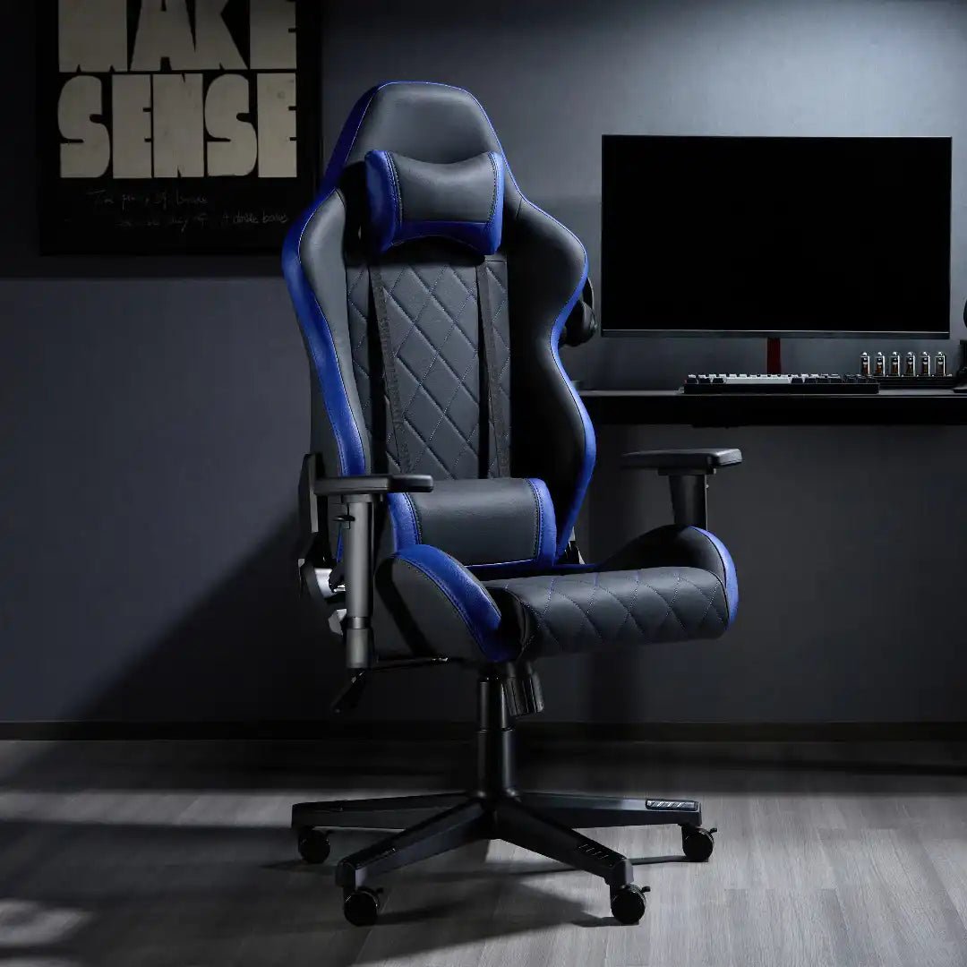 Monaco Ergonomic Gaming Chair - Black and Blue - Price Crash Furniture
