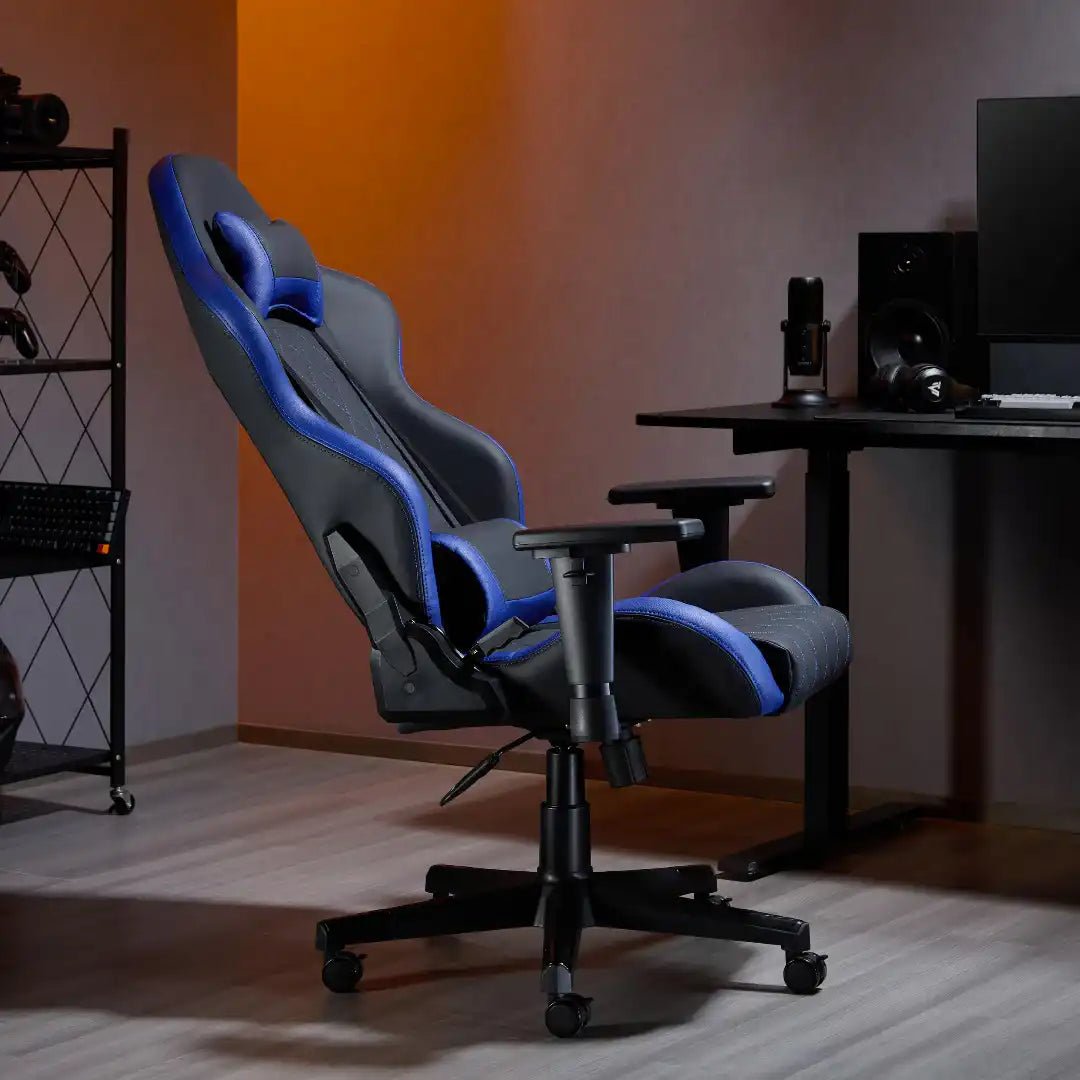 Monaco Ergonomic Gaming Chair - Black and Blue - Price Crash Furniture
