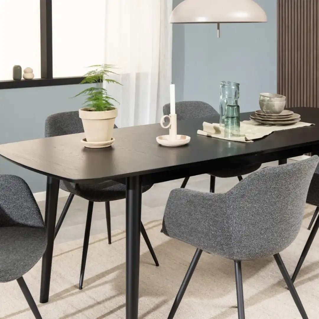 Montreux Rectangular Extending Dining Table in Black - Price Crash Furniture
