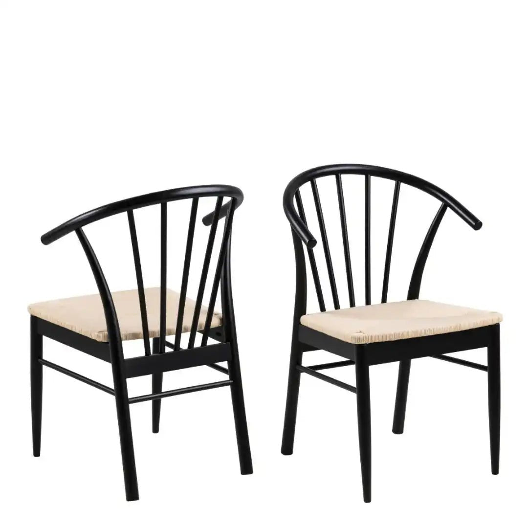 Montreux Round Extending Dining Table in Black 115 - 154 cm includes 4 Cassandra Dining Chair includes Armrest in Black - Price Crash Furniture