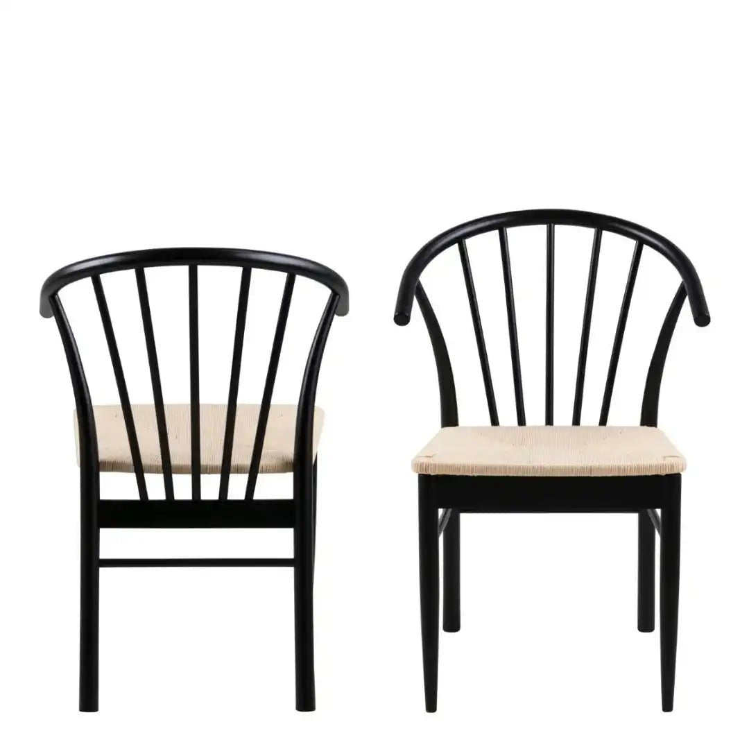 Montreux Round Extending Dining Table in Black 115 - 154 cm includes 4 Cassandra Dining Chair includes Armrest in Black - Price Crash Furniture