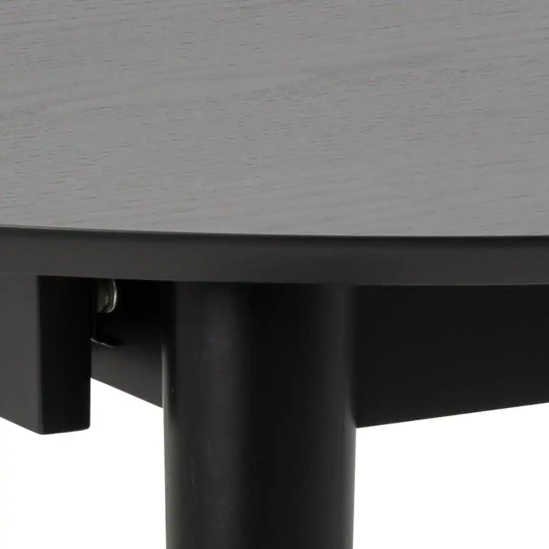 Montreux Round Extending Dining Table in Black 115 - 154cm - Price Crash Furniture