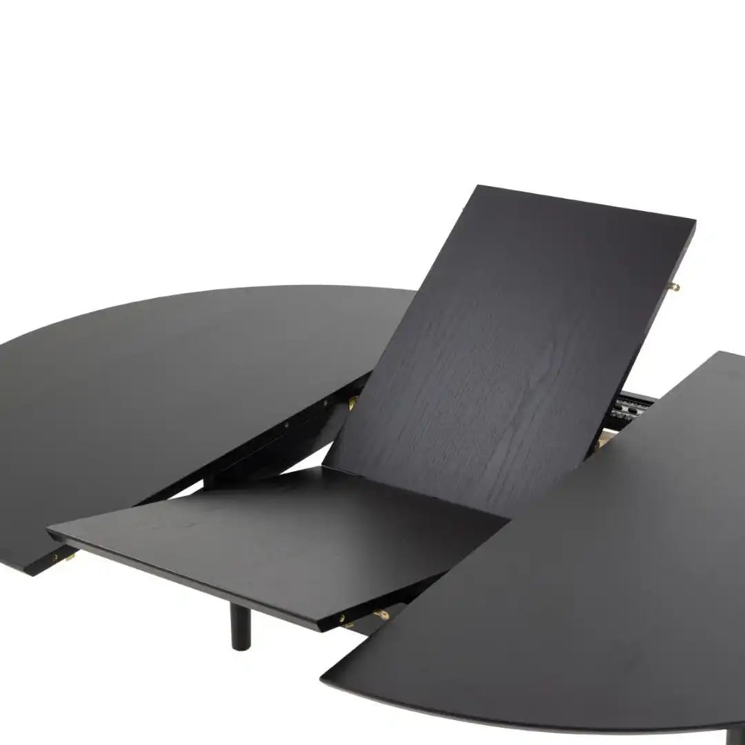 Montreux Round Extending Dining Table in Black 115 - 154cm - Price Crash Furniture