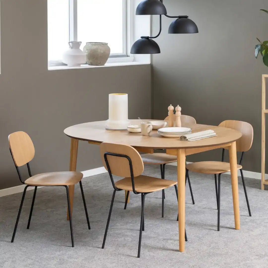 Montreux Round Extending Dining Table in Oak - Price Crash Furniture