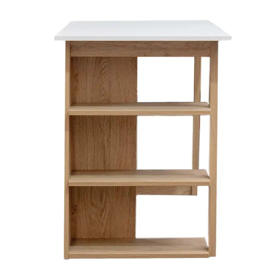 Monza Office / Computer Desk in White and Light Oak - Price Crash Furniture