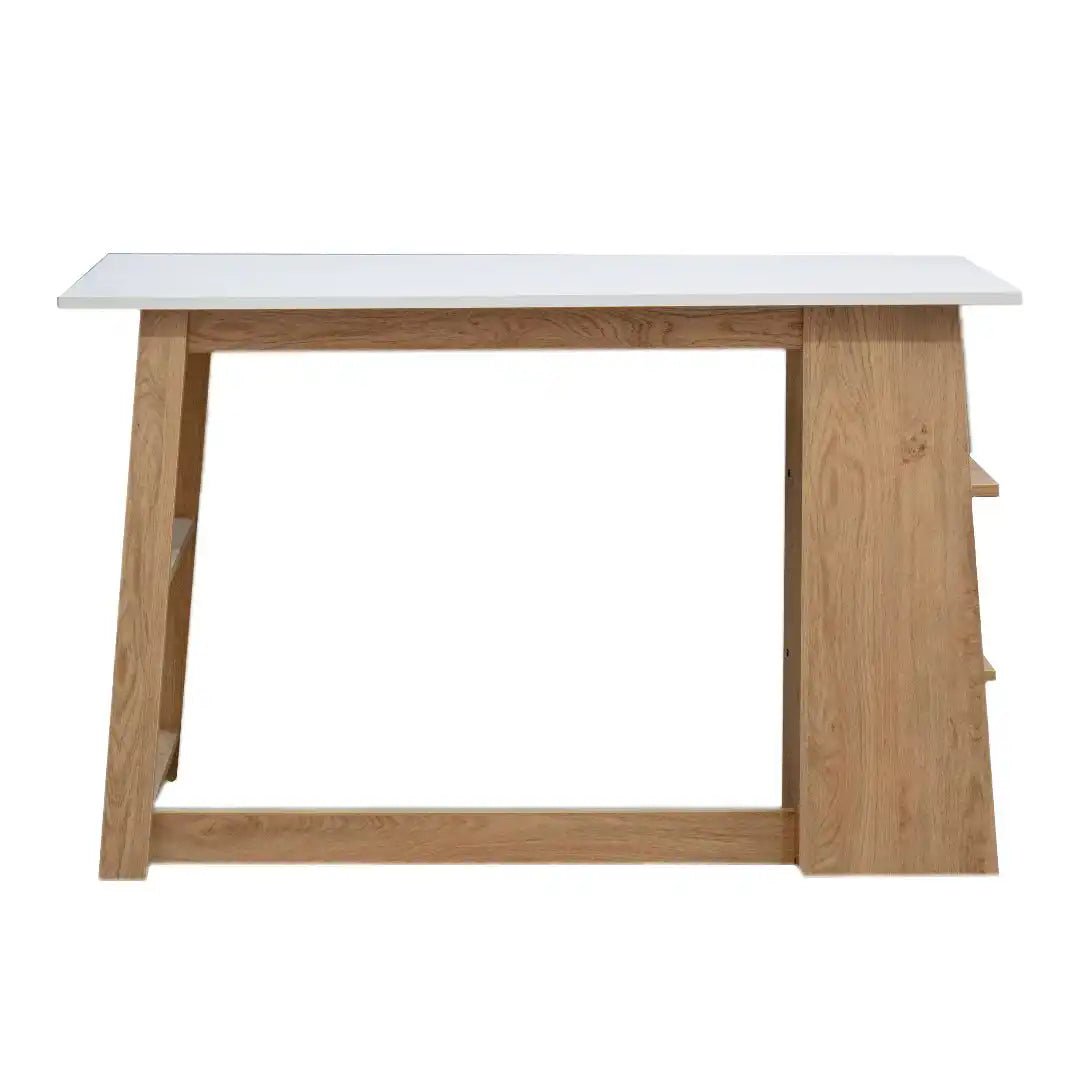 Monza Office / Computer Desk in White and Light Oak - Price Crash Furniture