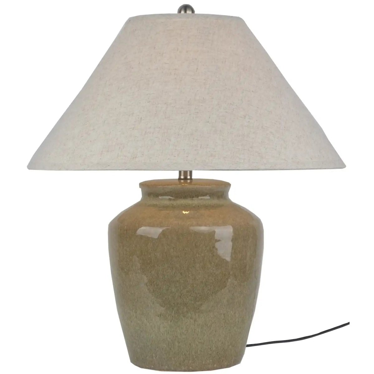 Mottura Ceramic Table Lamp With Edged Linen Shade - Price Crash Furniture