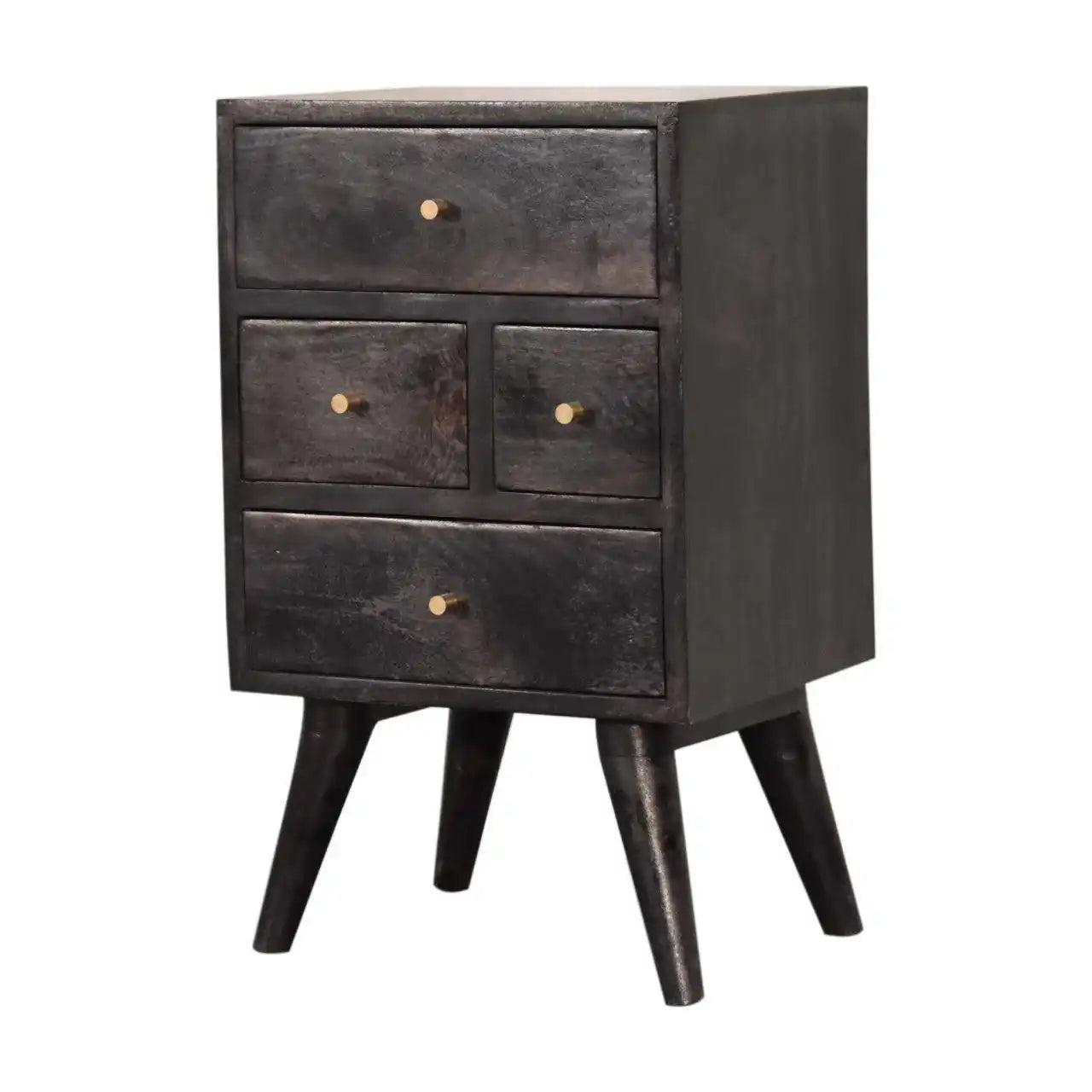 Multi Drawer Ash Black Bedside by Artisan Furniture - Price Crash Furniture