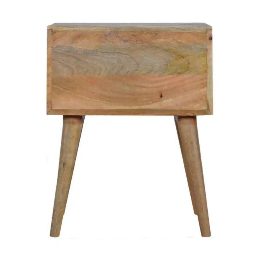 Mustard yellow & White 2 Drawer Bedside Table in Oak - effect Mango Wood - Price Crash Furniture
