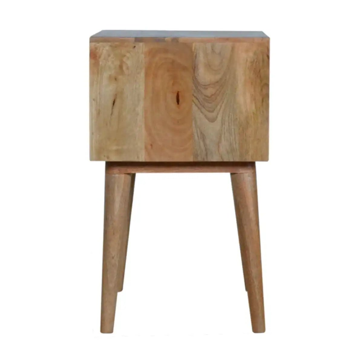 Mustard yellow & White 2 Drawer Bedside Table in Oak - effect Mango Wood - Price Crash Furniture