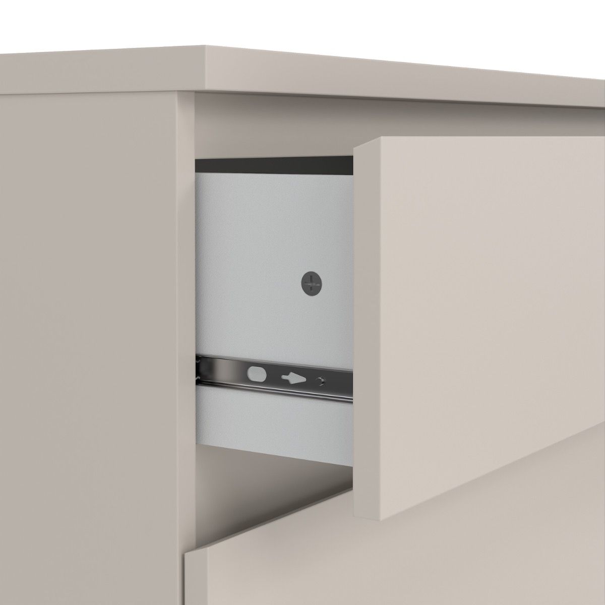 Naia 3 Drawer Chest Of Drawers In Cashmere - Price Crash Furniture