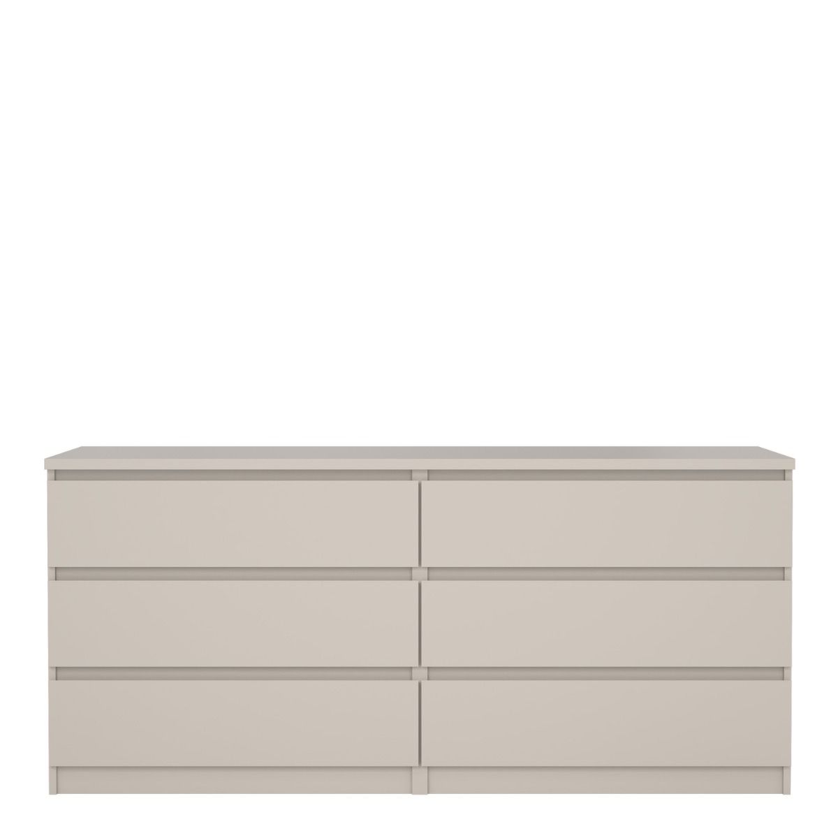 Naia 3+3 Large Wide 6 Drawer Chest Of Drawers In Cashmere - Price Crash Furniture