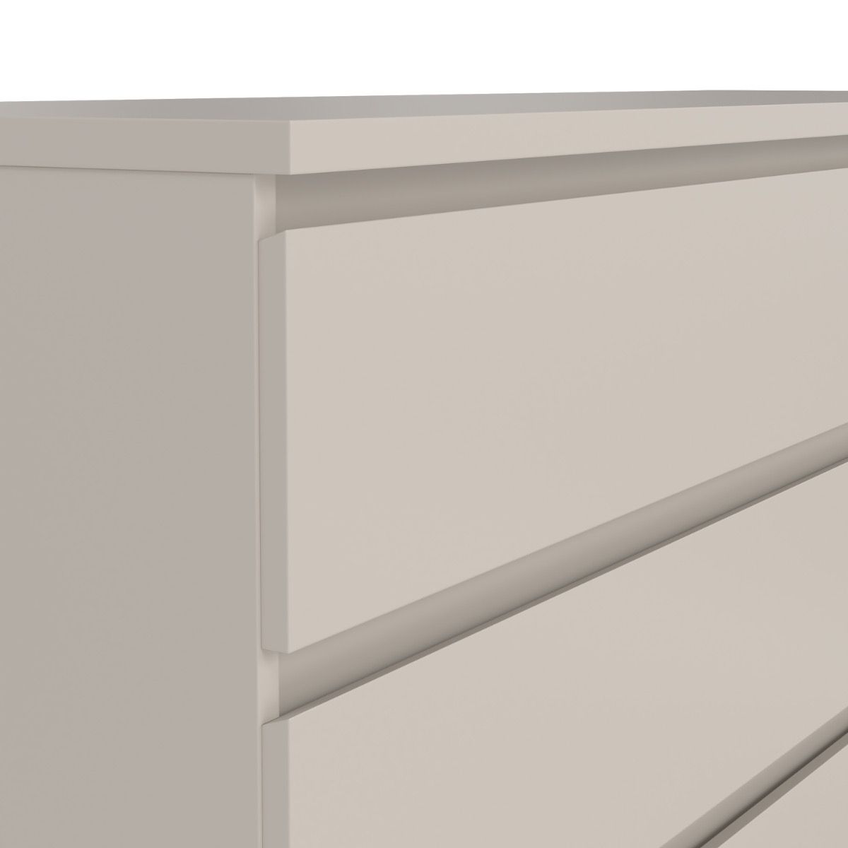 Naia 3+3 Large Wide 6 Drawer Chest Of Drawers In Cashmere - Price Crash Furniture