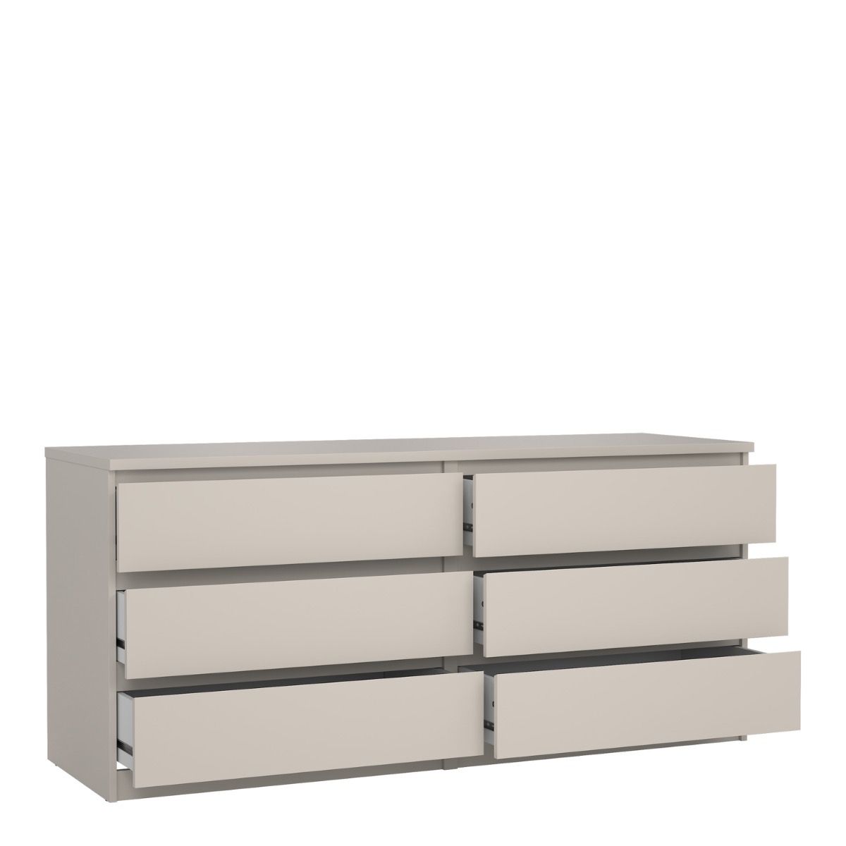 Naia 3+3 Large Wide 6 Drawer Chest Of Drawers In Cashmere - Price Crash Furniture