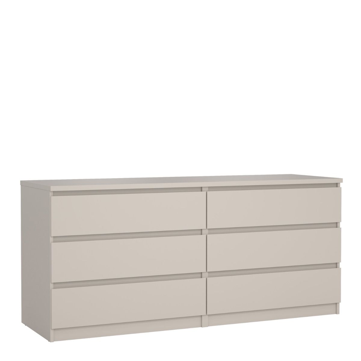 Naia 3+3 Large Wide 6 Drawer Chest Of Drawers In Cashmere - Price Crash Furniture
