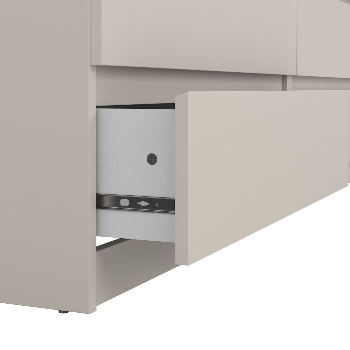 Naia 3+3 Large Wide 6 Drawer Chest Of Drawers In Cashmere - Price Crash Furniture