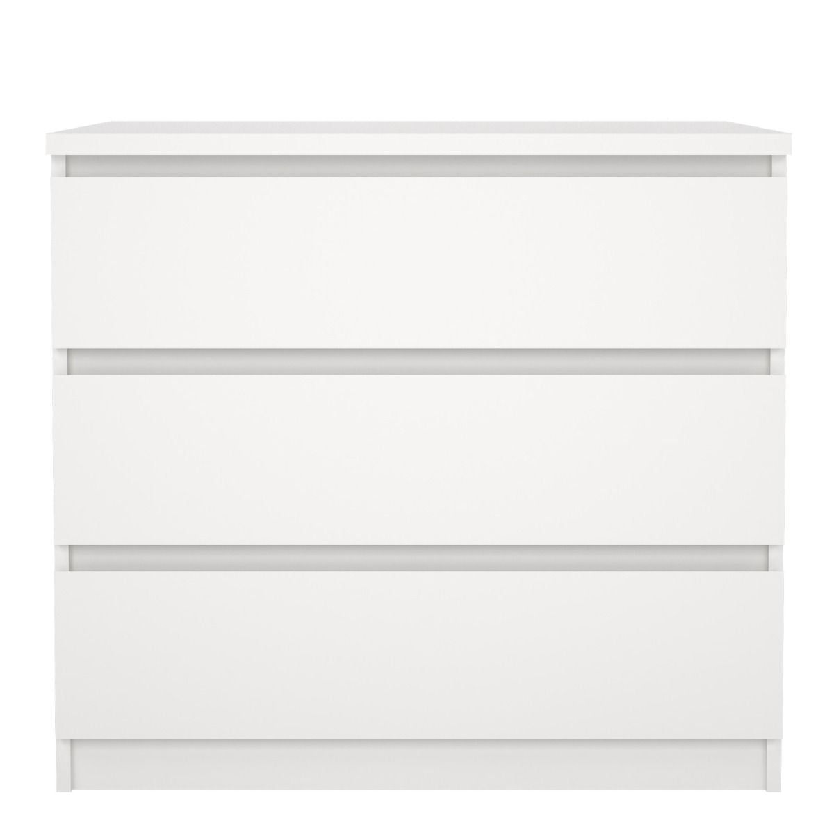 Naia Bedroom 3 Drawer Chest Of Drawers In White - Price Crash Furniture