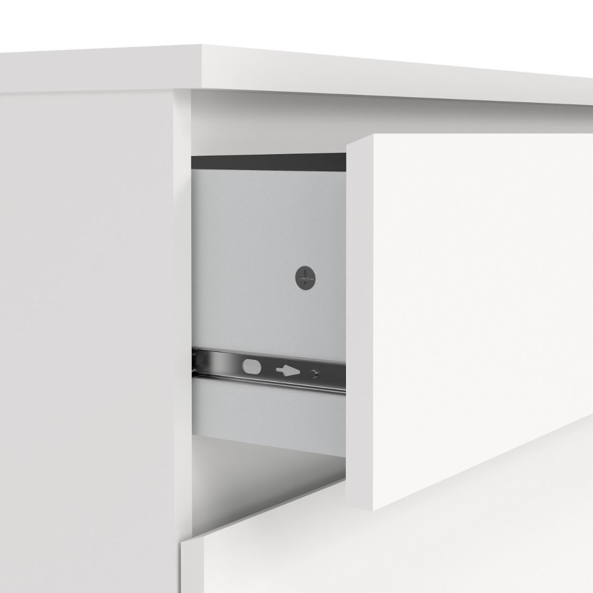 Naia Bedroom 3 Drawer Chest Of Drawers In White - Price Crash Furniture