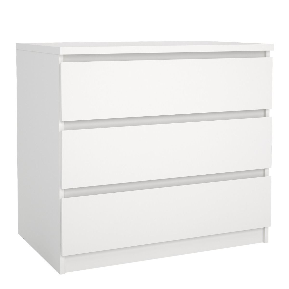 Naia Bedroom 3 Drawer Chest Of Drawers In White - Price Crash Furniture