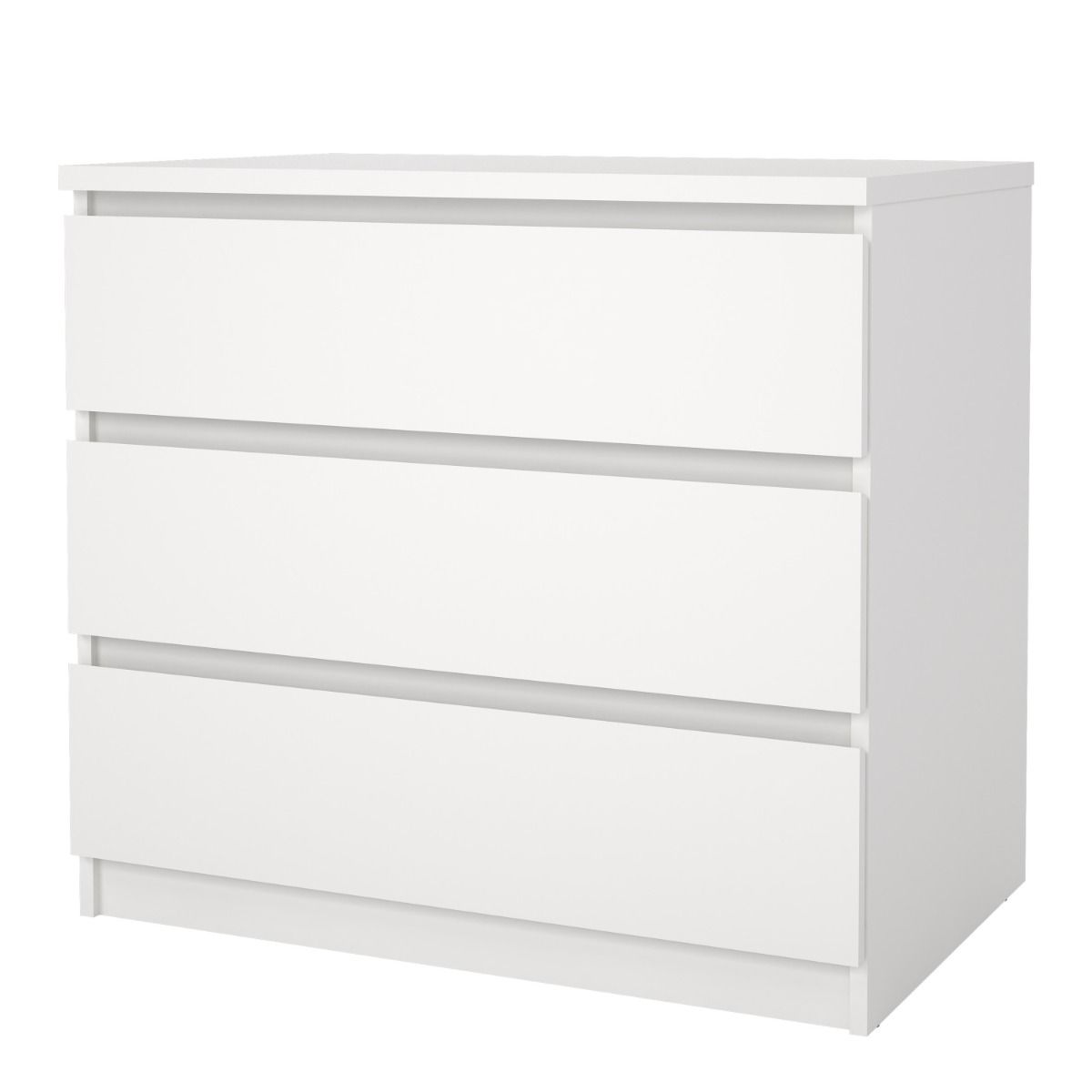 Naia Bedroom 3 Drawer Chest Of Drawers In White - Price Crash Furniture