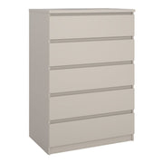 Naia Bedroom 5 Drawer Chest Of Drawers In Cashmere - Price Crash Furniture