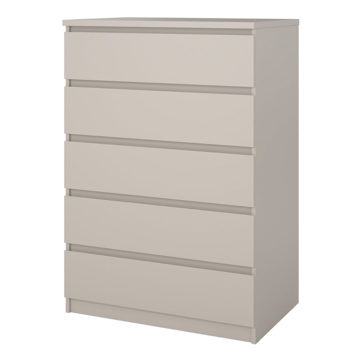 Naia Bedroom 5 Drawer Chest Of Drawers In Cashmere - Price Crash Furniture