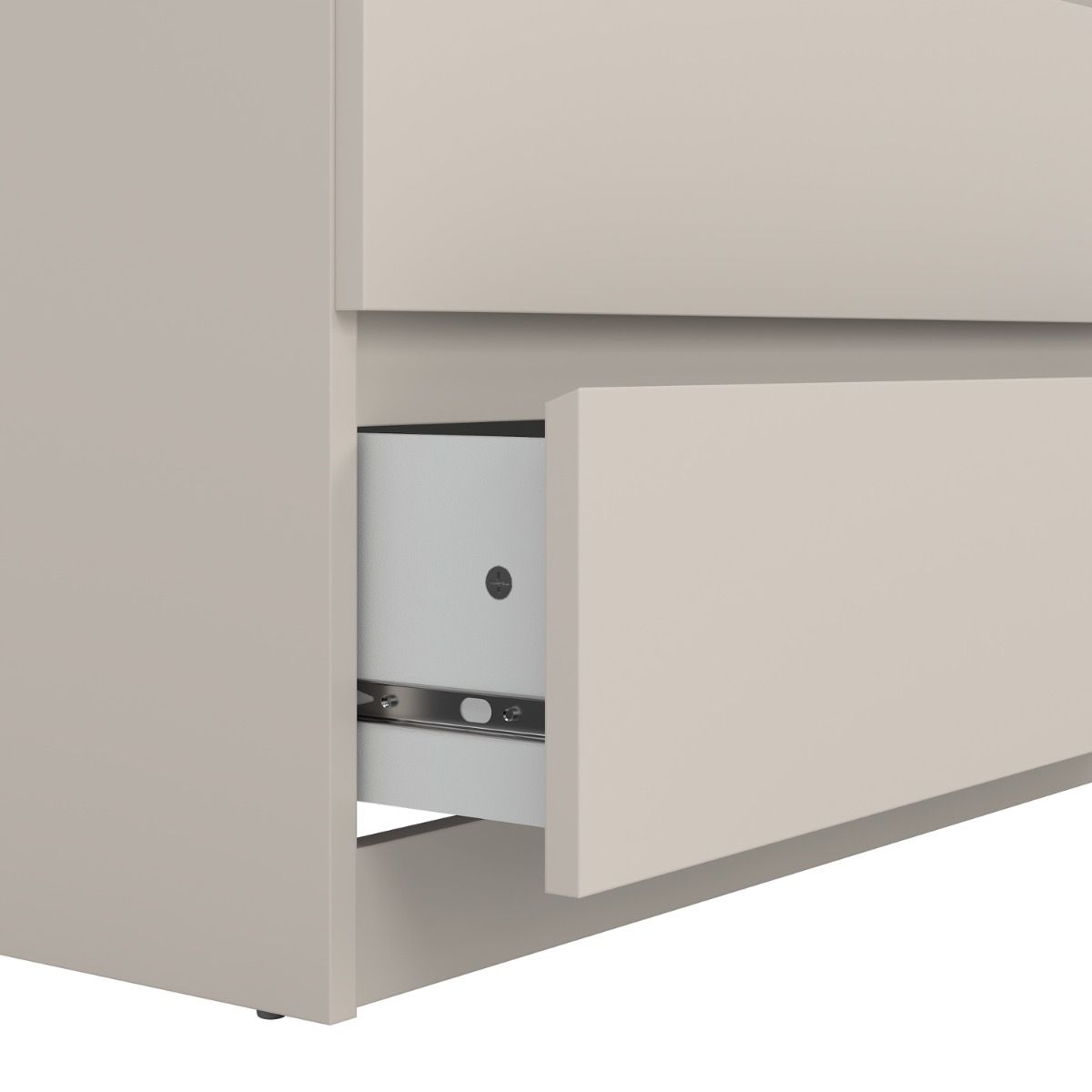Naia Bedroom 5 Drawer Chest Of Drawers In Cashmere - Price Crash Furniture