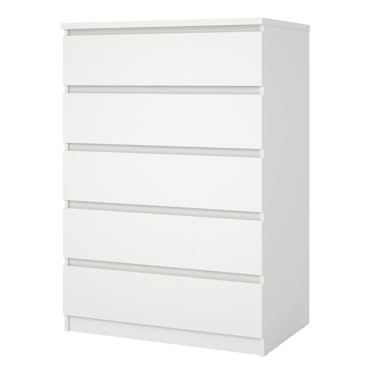 Naia Bedroom 5 Drawer Chest Of Drawers In White - Price Crash Furniture
